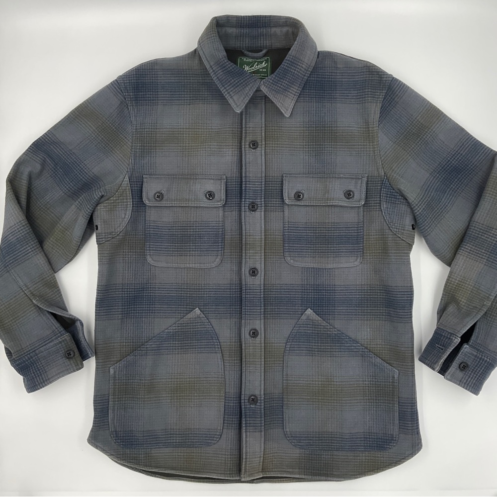 Woolrich West Ridge Cotton Fleece Shirt Jacket Shacket Chore Coat Gorpcore Men M - Picture 3 of 16